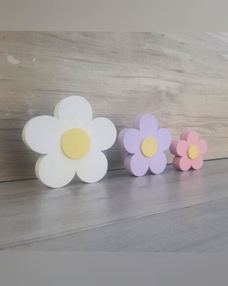 Trio de Flores de Mesa em mdf