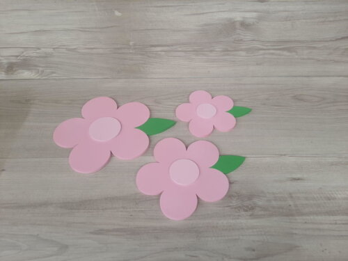 Trio de Flores de Parede em mdf - Jardim Encantado