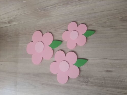 Trio de Flores de Parede em mdf - Jardim Encantado