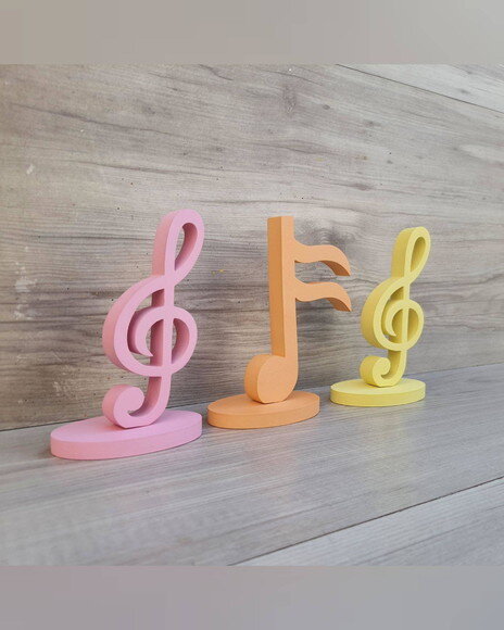 Trio Notas Musicais em mdf - Peça de Mesa