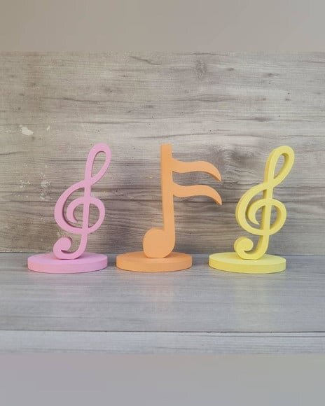 Trio Notas Musicais em mdf - Peça de Mesa