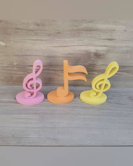 Trio Notas Musicais em mdf - Peça de Mesa