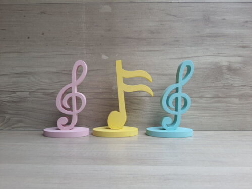 Trio Notas Musicais em mdf - Peça de Mesa
