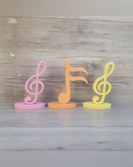 Trio Notas Musicais em mdf - Peça de Mesa