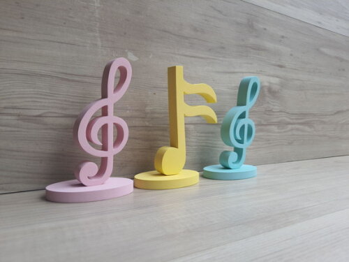 Trio Notas Musicais em mdf - Peça de Mesa