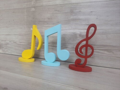 Trio Notas Musicais em mdf - Peça de Mesa - 15 cm