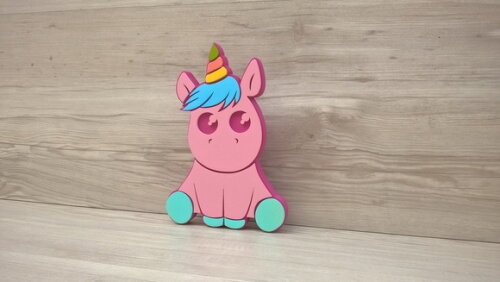 Unicórnio Bebê - Decoração Infantil em mdf