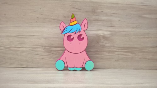 Unicórnio Bebê - Decoração Infantil em mdf
