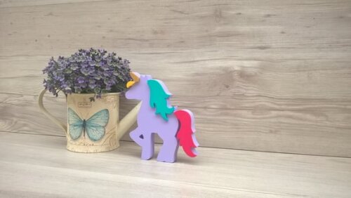 Unicórnio de mesa - decoração infantil Festa Arco Íris