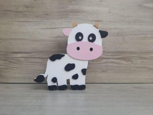 Vaquinha de Mesa em mdf - Decoração Fazendinha - 15 cm