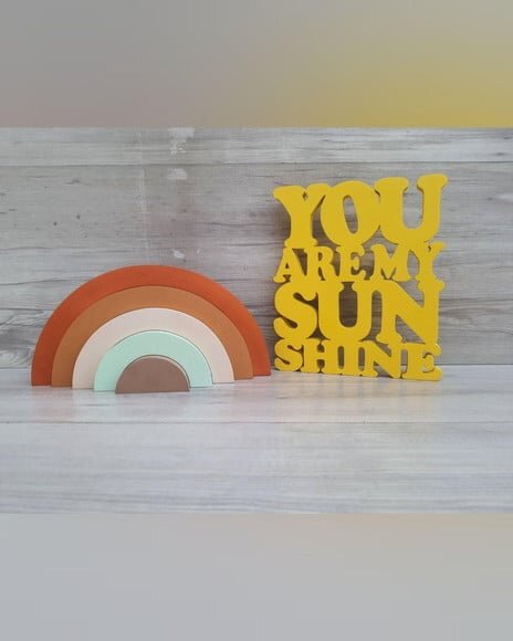 You Are My Sunshine + Arco Íris 5 Arcos - Peças Mesa em mdf
