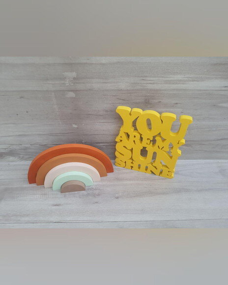 You Are My Sunshine + Arco Íris 5 Arcos - Peças Mesa em mdf