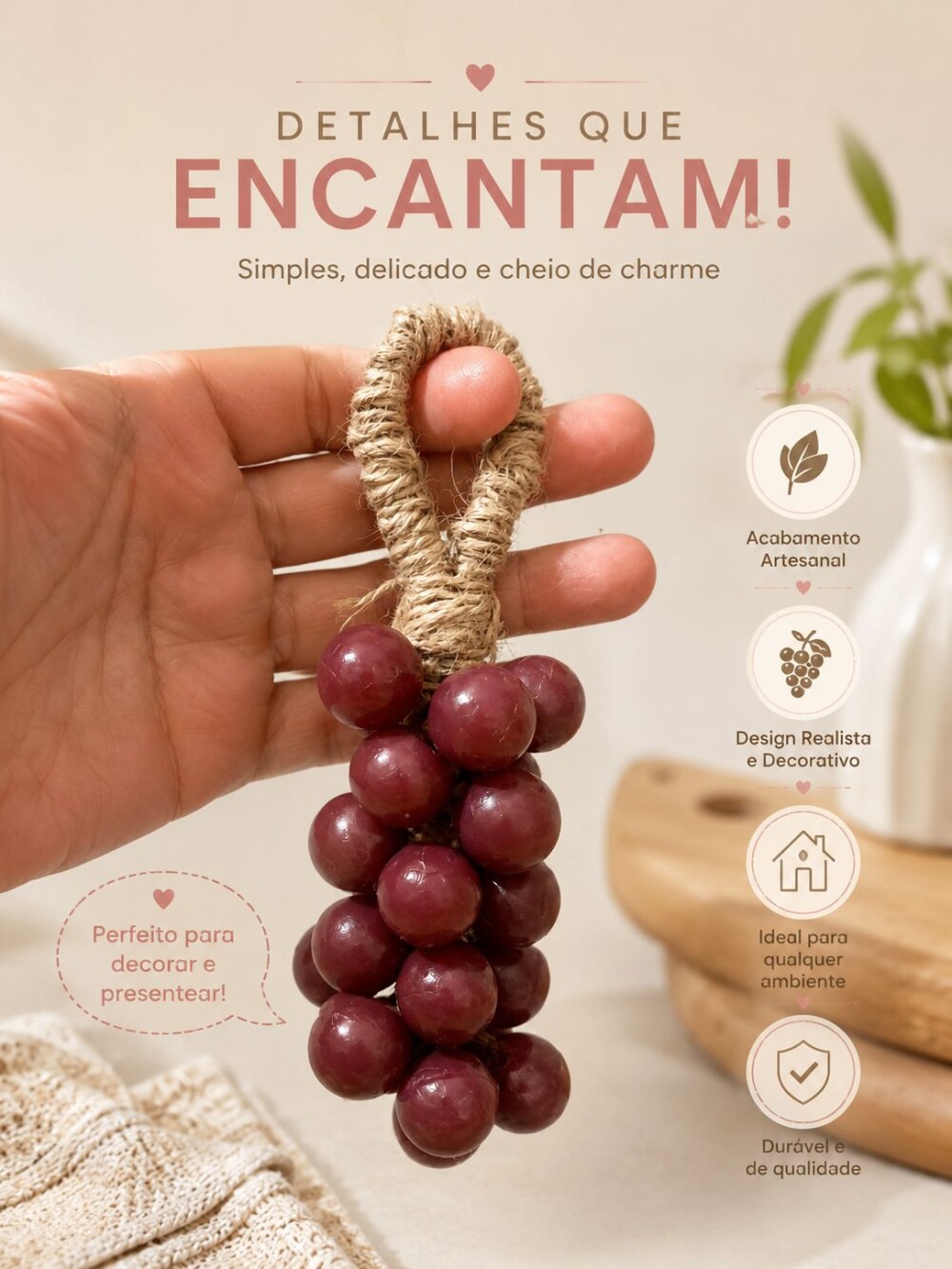 Sabonete Artesanal de Cacho de Uva mini - 110 g