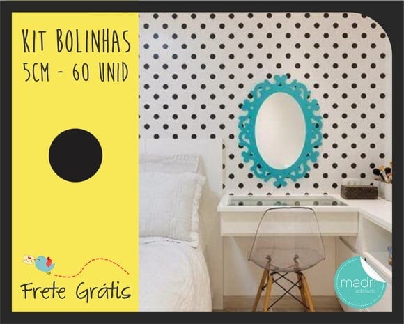 Adesivo Bolinhas 5cm - 60 unidades