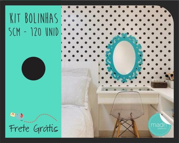Adesivo Bolinhas 5cm - 120 Unidades