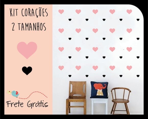 Adesivo Corações - 2 tamanhos
