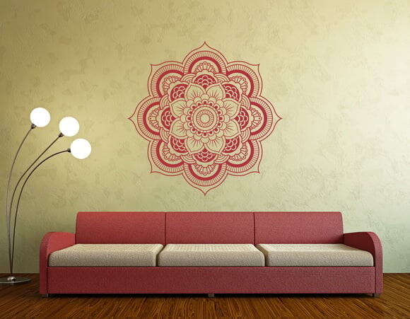 Adesivo de Mandala - Vinho - 95x95cm