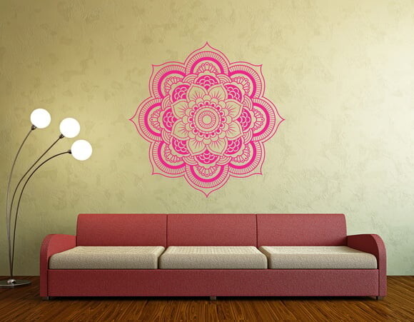 Adesivo de Mandala - Pink - 95x95cm