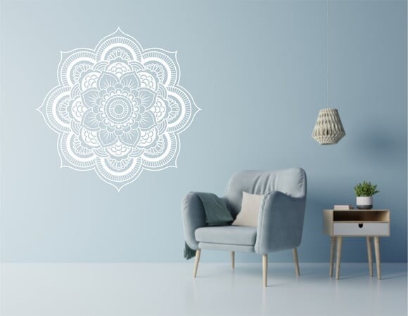 Adesivo de Mandala - Branca - 65x65 cm