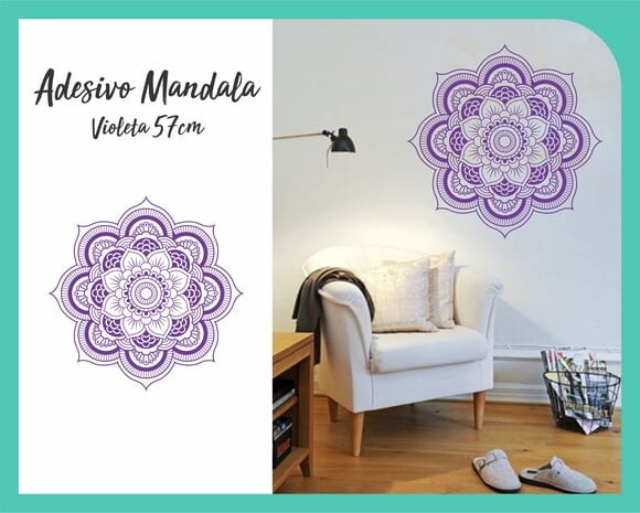 Adesivo de Mandala 57cm - Violeta