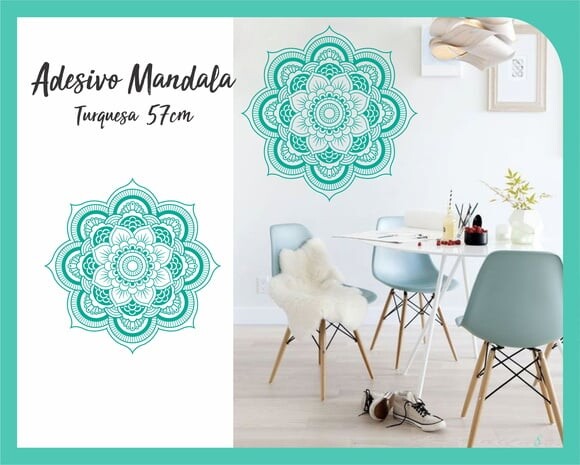 Adesivo de Mandala 57cm - Turquesa