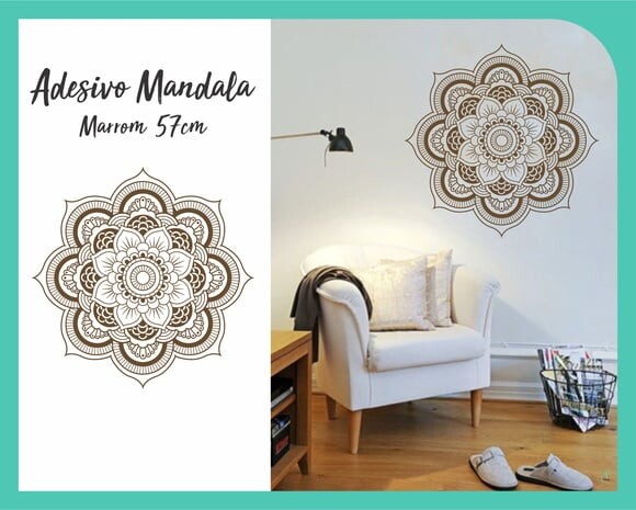 Adesivo de Mandala 57cm - Marrom