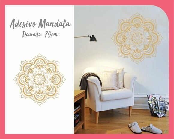 Adesivo de Mandala 70cm - Dourada
