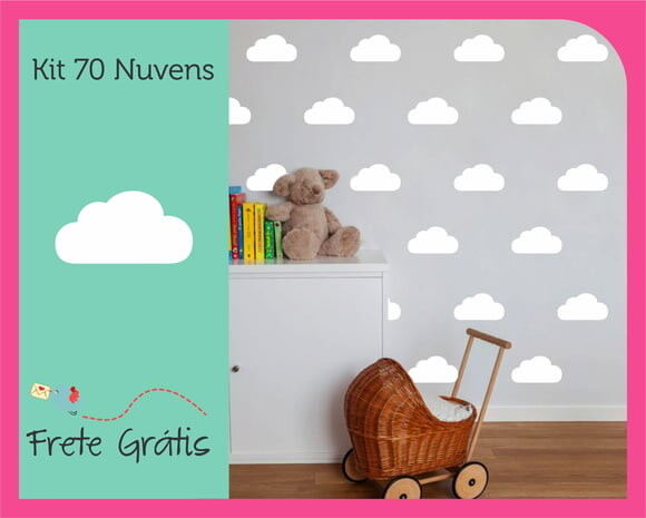 Adesivo de Nuvens - Brancas *10cm*