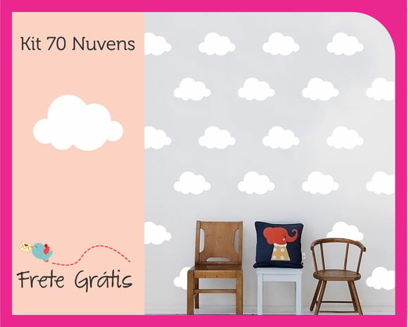 Adesivo de Nuvens - Branca - 9cm