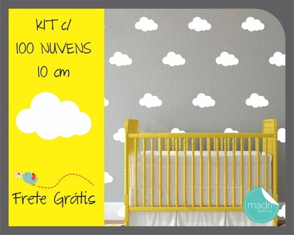 Adesivo de Nuvens 100 Unidades c/ 10cm