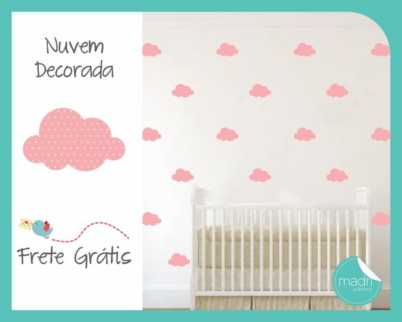 Adesivo de Nuvens Fofinhas Estampadas