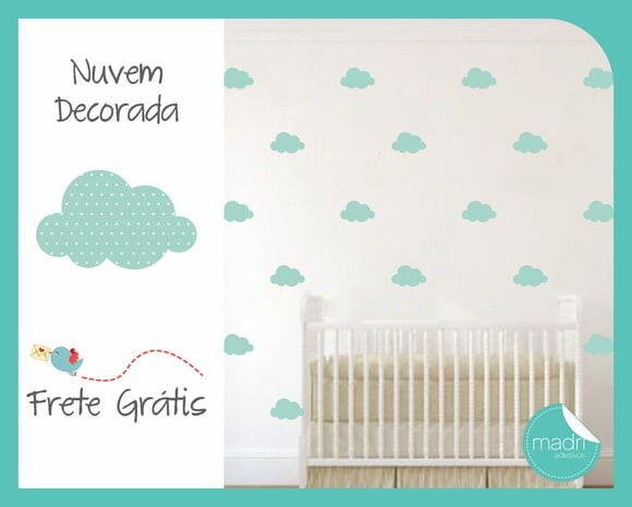 Adesivo de Nuvens Fofinhas Estampadas