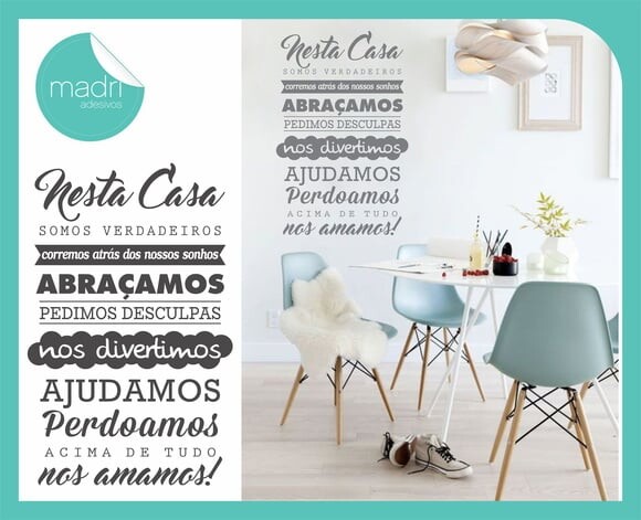 Adesivo de parede - Nesta Casa
