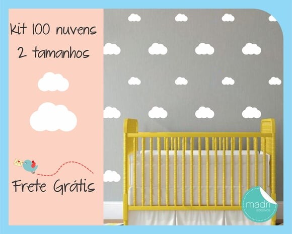 Adesivo de Parede Nuvem - Tamanhos 8 e 12cm