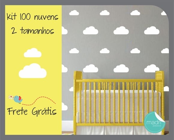 Adesivo de Parede Nuvem - Tamanhos 8 e 12cm