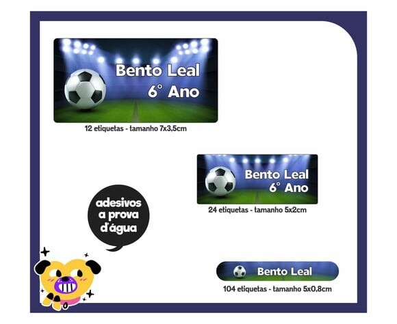 Adesivo Escolar - Futebol Estádio - 140 Unidades