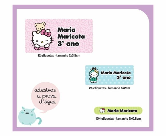 Adesivo Escolar - Hello Kitty - 140 Unidades