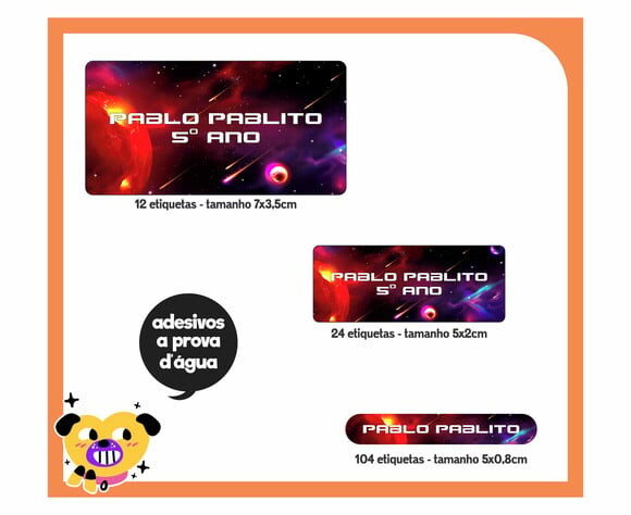 Adesivo escolar - GALAXIA - 140 unidades