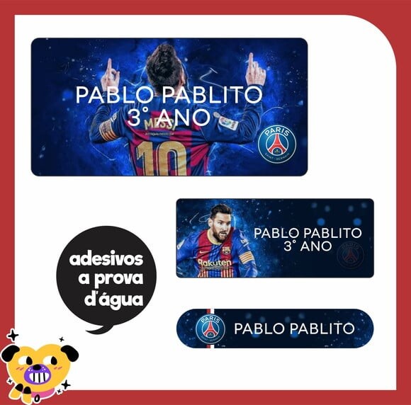 Adesivo Escolar - Messi - 140 Unidades
