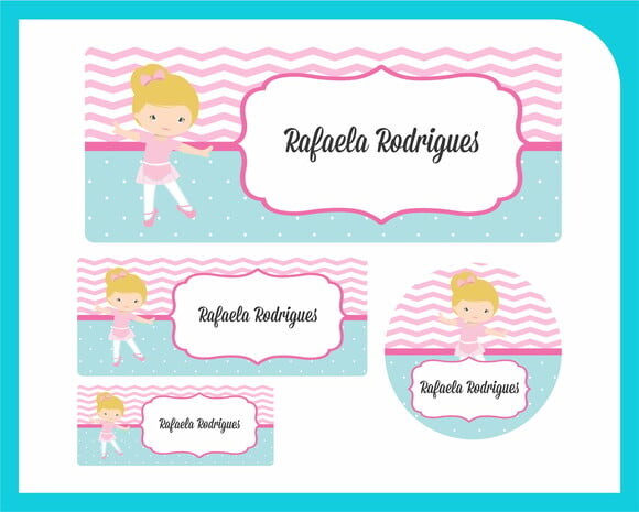 Adesivo Escolar Bailarina Cute - 100 unid