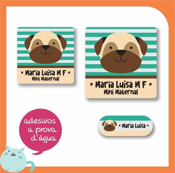Adesivo Escolar Skip Hop Pug - 48 Unid