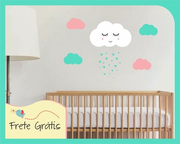 Adesivo Nuvem com Carinha - Candy Colors
