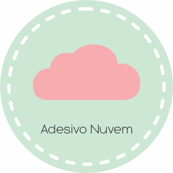 Adesivo Nuvens - Kit 100 unid - 5x2,5cm