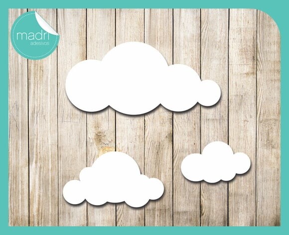 Adesivo Nuvens - Kit 3 Tamanhos Dif
