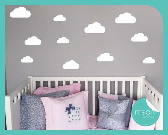 Adesivo Nuvens - Kit 3 Tamanhos Dif