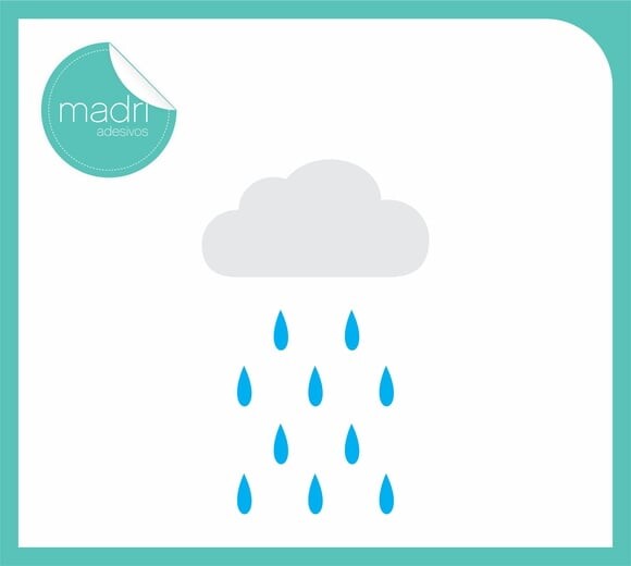 Adesivo Nuvens com Chuva - Kit 50 Unid