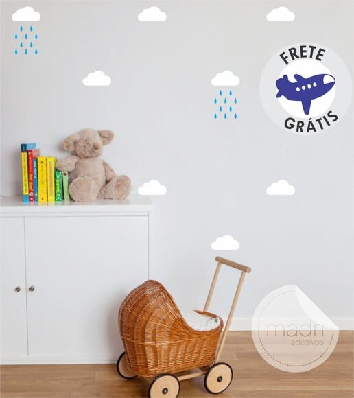 Adesivo Nuvens com Chuva - Kit 50 Unid