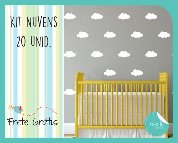Adesivo Nuvens Fofinhas - 20 Unid