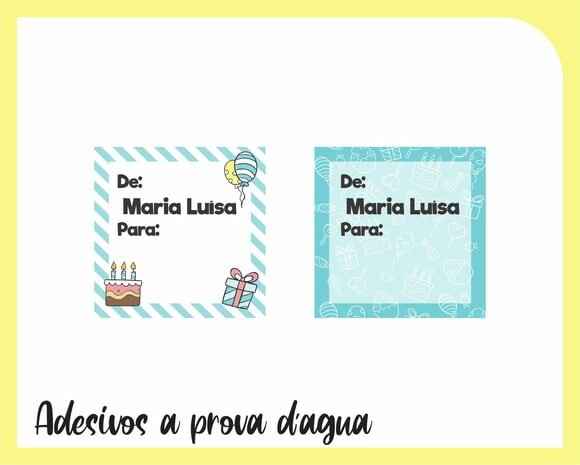 Adesivo para presente - De / Para