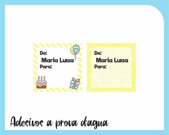 Adesivo para presente - De / Para